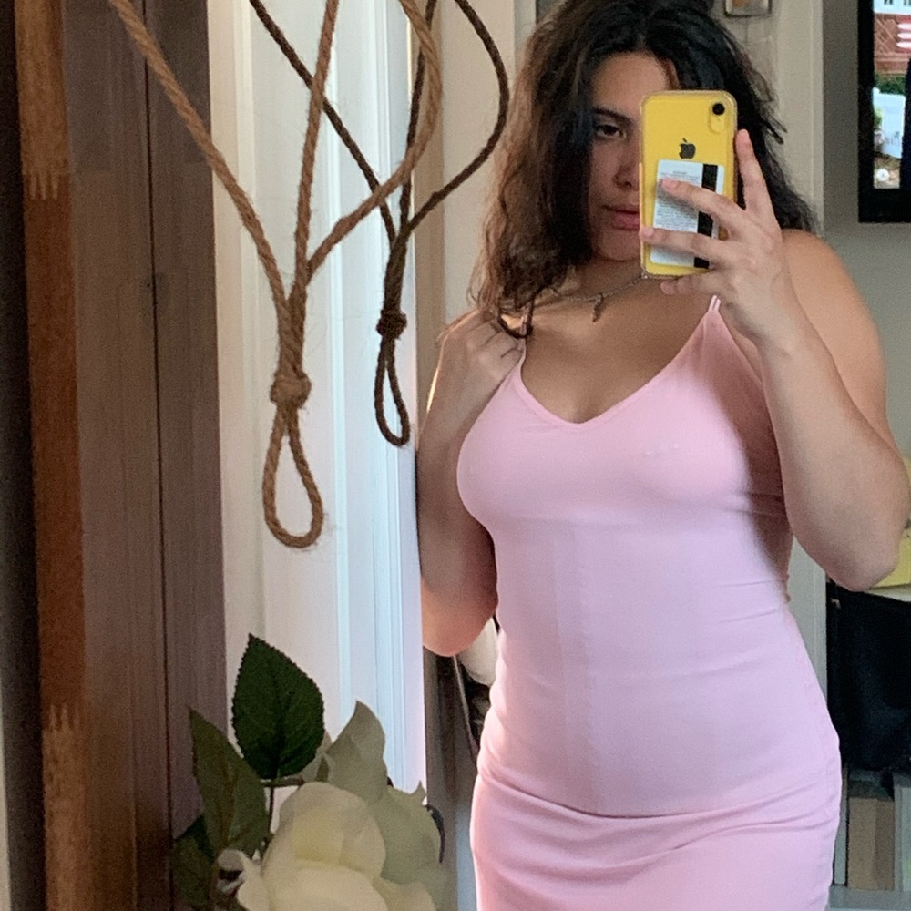 Pink midi dress